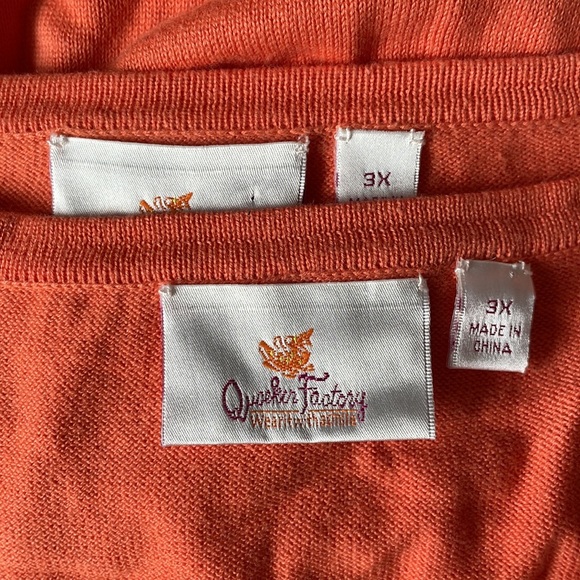 Orange Sequined Two Piece Top 3X Quacker Factory - Picture 5 of 6